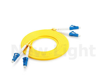 LC - LC 단일 모드 9/125 노란 PVC 광학 섬유 케이블 두 배 섬유 2.0/3.0 mm