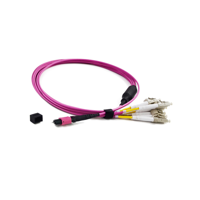 주문 말레 저삽입 손실에 대한 말레 다중 모드 OM3 3.0 밀리미터 MPO 트렁크 케이블 극성 online manufacture