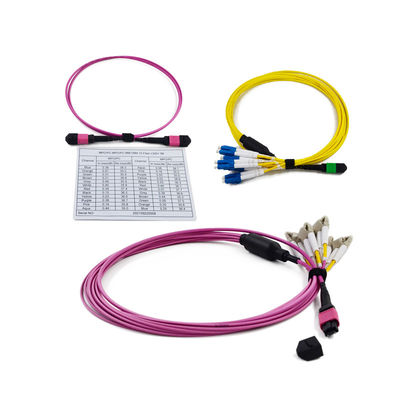 주문 낮은 삽입 손실 ≤0.35dB 3.0mm MPO에서 LC 캐세트 12/24 섬유 MPO/MTP 캐세트 online manufacture