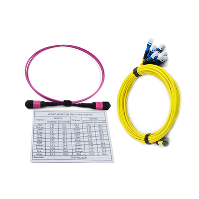 주문 100G MPO 점퍼 케이블 (암 커넥터 포함) 10m 저삽입 손실 MPO 패치 코드 online manufacture