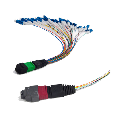 주문 3.0 밀리미터 LSZH 라운드 MPO MTP 패치 코드 다중 모드는 10G OM3 OM4를 이중화합니다 online manufacture