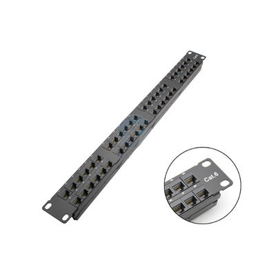 주문 24 포트 1U 높이 RJ45 패치 패널 랙 설치 가능한 이더넷 네트워크에 대한 금속 구조 online manufacture