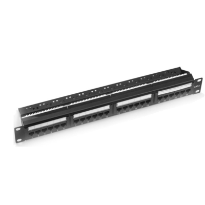 주문 금속 RJ45 이더넷 패치 패널 보호 Cat5e/Cat6/Cat6a/Cat7 검은색 1U 2U 케이블 관리 online manufacture
