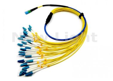 주문 MPO - LC 1M는 선택 길이로 24의 핵심 단일 모드 광학 섬유 케이블을 교차 연결했습니다 online manufacture