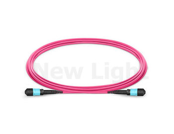 주문 5M OM4 12 핵심 여성 MPO/MTP - MPO 광섬유 접속 코드 LSZH 3.0 심홍색 케이블 online manufacture