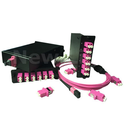 주문 144 코어 OM3 멀티모드 광섬유 분배 프레임이 있는 1U 랙 마운트 MPO 카세트 모듈 online manufacture