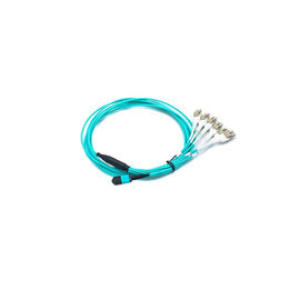 주문 4 이중 MPO MTP 케이블, 물 색깔을 가진 주문을 받아서 만들어진 길이 탈주 광학 섬유 케이블 online manufacture