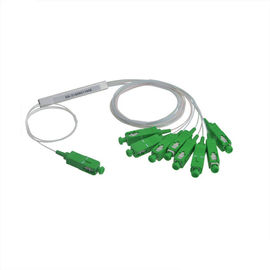주문 강철 관은 1개 x 8개의 SC/APC 녹색 연결관을 가진 250μM 광섬유 PLC Splitterr를 입력했습니다 online manufacture