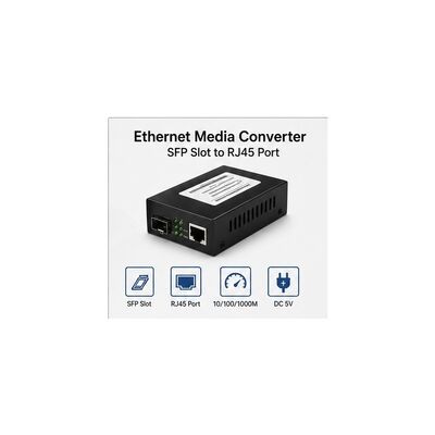 주문 단일 모드 광섬유용 20km 전송 거리 및 10/100/1000Mbps 자동 협상 기능을 갖춘 기가비트 SFP 미디어 컨버터 online manufacture