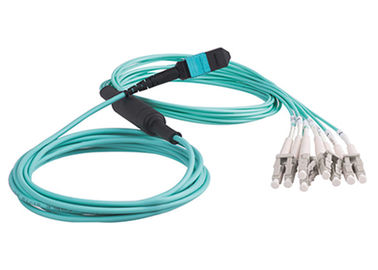 주문 MPO MTP는 LC 쌍신회로 탈주 8/12 광섬유 접속 코드에 케이블 MPO를 흩어집니다 online manufacture