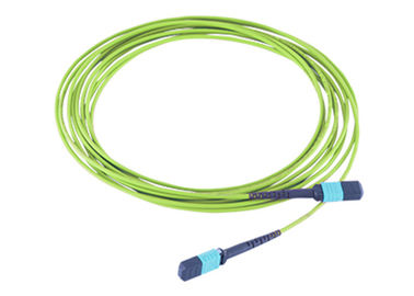 주문 MPO 12 핵심 OM5 섬유 라임 그린색 눈 접속 코드에 간선 MPO MTP 케이블 MPO online manufacture