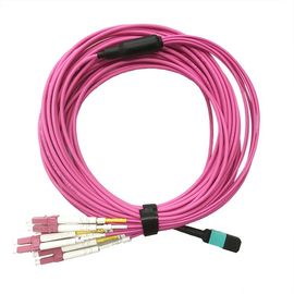 주문 8 섬유 MTP-4LC 쌍신회로 10G OM3 광섬유 마구는/탈주 케이블 흩어집니다 online manufacture