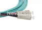 PVC CATV 체계를 위해 녹색 이중 광섬유 접속 코드 LC SC OM3 다중 상태 50/125