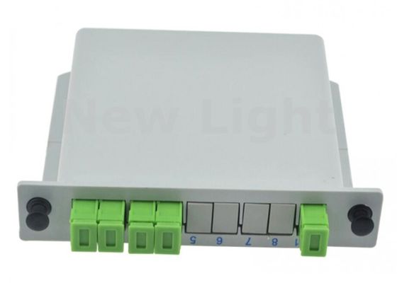 회색 SC APC 1x4 PLC 스플리터 박스 FTTH 시스템용 평면 파도 안내형
