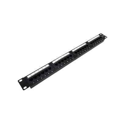 검은색 1U 네트워크 패치 패널 Cat5e/Cat6/Cat6a/Cat7 호환성 RoHS/UL/CE 인증