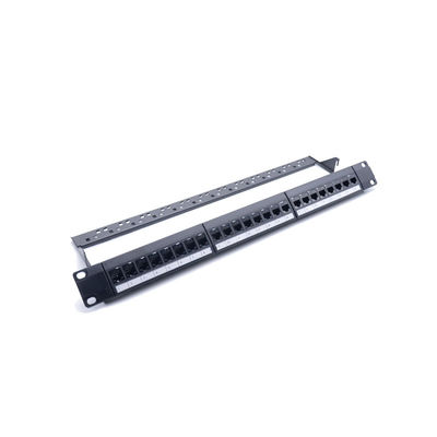 24 포트 1U 높이 RJ45 패치 패널 110/크론 IDC 종료 효율적인 네트워크 관리