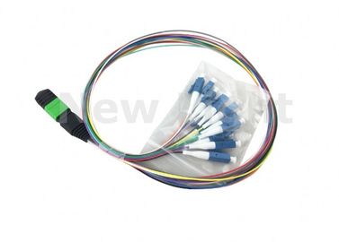 LC 케이블, SM SX 0.9mm에 12의 핵심 마구 MPO 50 길이 cm MPO 팬-아웃 케이블