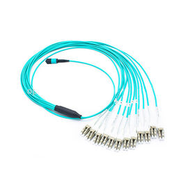 10Gbs OM3 4 2배 LC 접속 코드를 위한 다 형태 MTP 팬-아웃 케이블