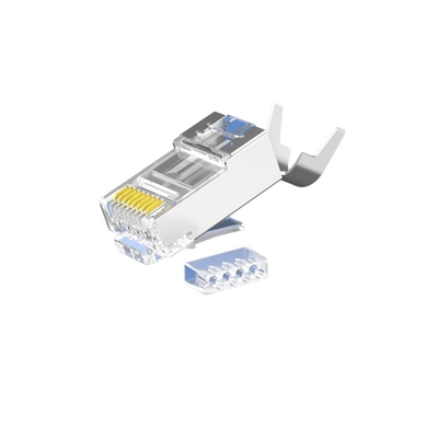 대용량 산업용 CAT6 RJ45 플러그 - 투명 하우징, 50 미크론 금판