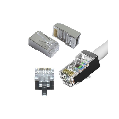 OEM CAT7 보호형 모듈 플러그 / 페리트 진주 - 낮은 교류 음, 600MHz 대역폭